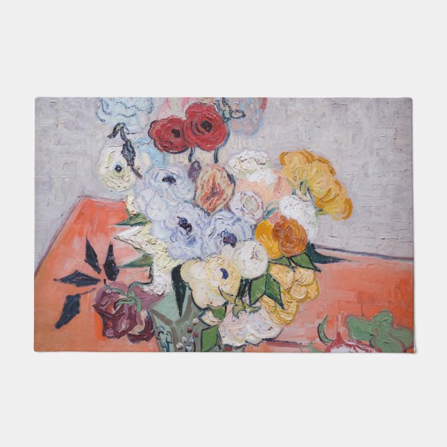 Felpudo Vincent van Gogh - Vase con Rosas y anemones (Anverso)