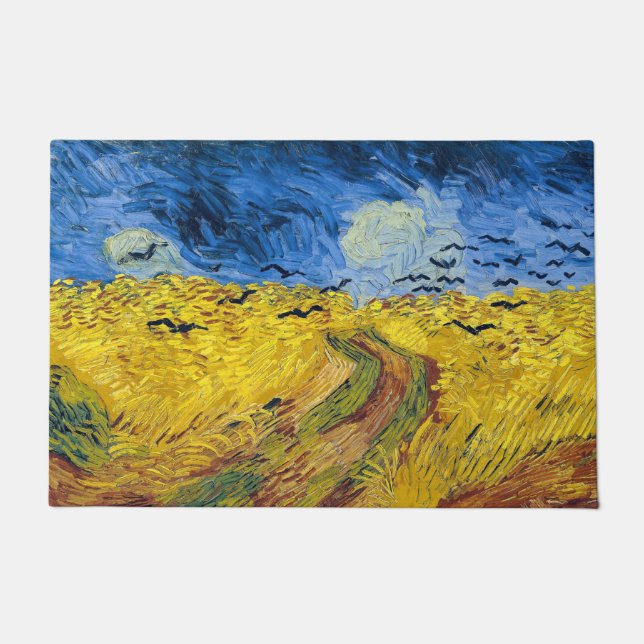 Felpudo Vincent van Gogh - Wheatfield con cuervos (Anverso)