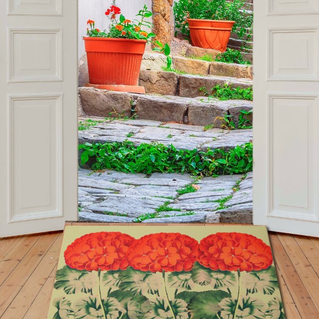 Felpudo Viñeta de Geranium Trio - Doormat floral auta auda (Subido por el creador)