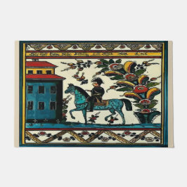 Felpudo Viñeta en caballo, añada texto Doormat