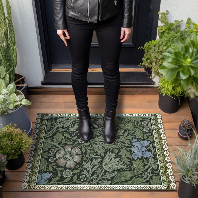 Felpudo Viñeta Woodland William Morris Green Floral (Subido por el creador)