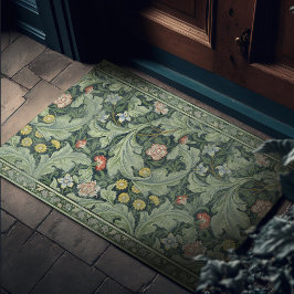 Felpudo Viñeta Woodland William Morris Green Floral