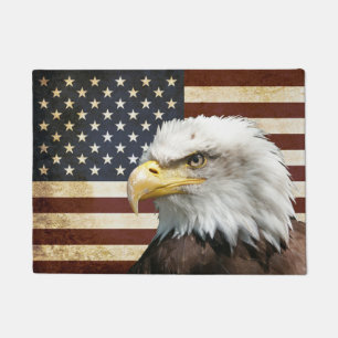 Felpudo Vintage bandera de los Estados Unidos con águila 