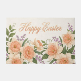 Felpudo Vintage Botanical Apricot Tulip Easter Welcome Mat