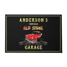 Vintage Car Garage Old Skool Chevy en negro