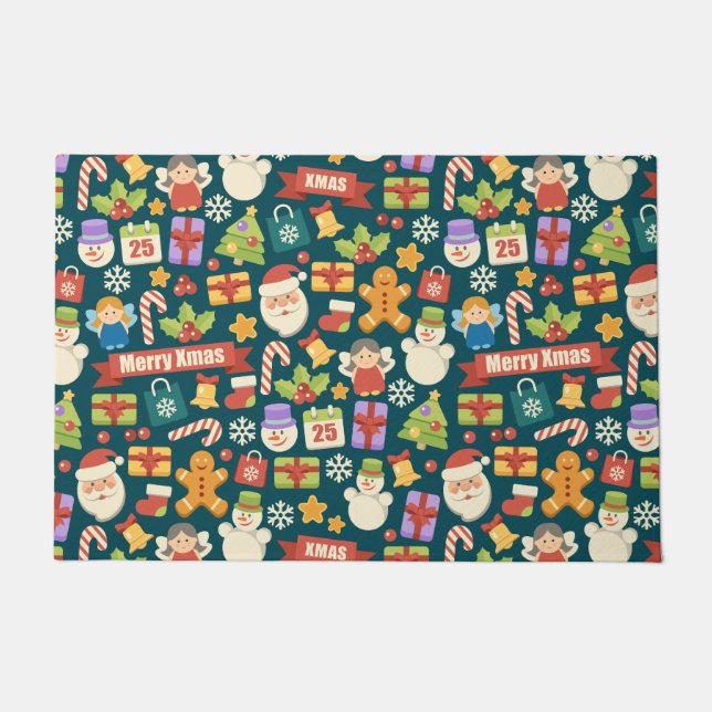 Felpudo Vintage Christmas Nutcrackers Feliz Navidad (Anverso)