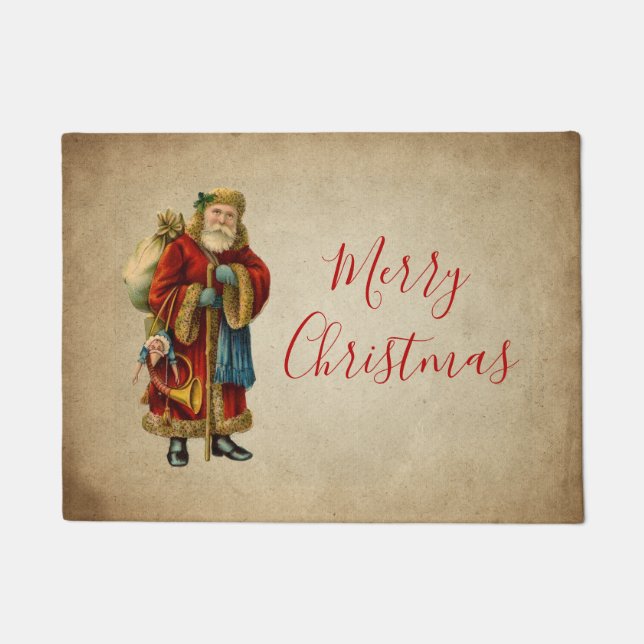 Felpudo Vintage Christmas Old World Santa Claus (Anverso)