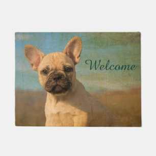 Felpudo Vintage del perrito del bulldog francés, recepci