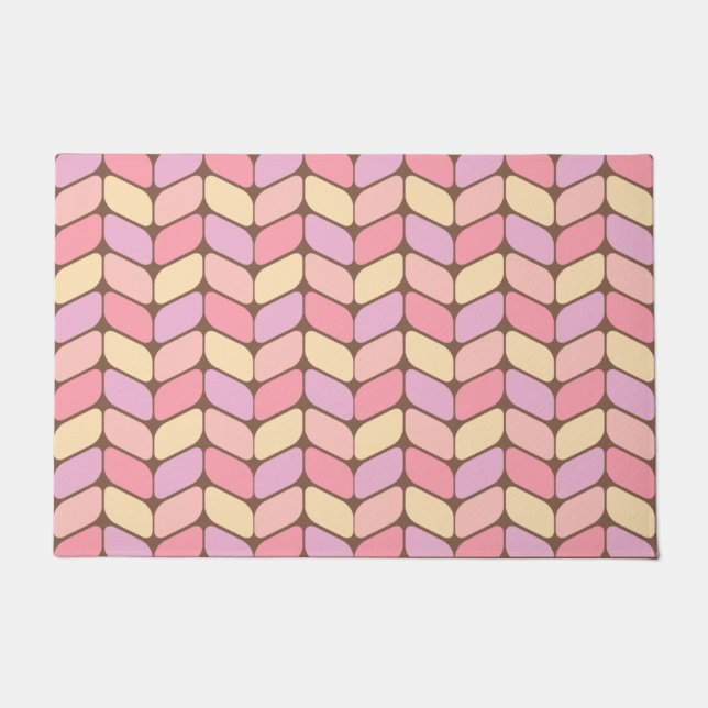 Felpudo Vintage Diagonal Rectangles Ice Crema (Anverso)