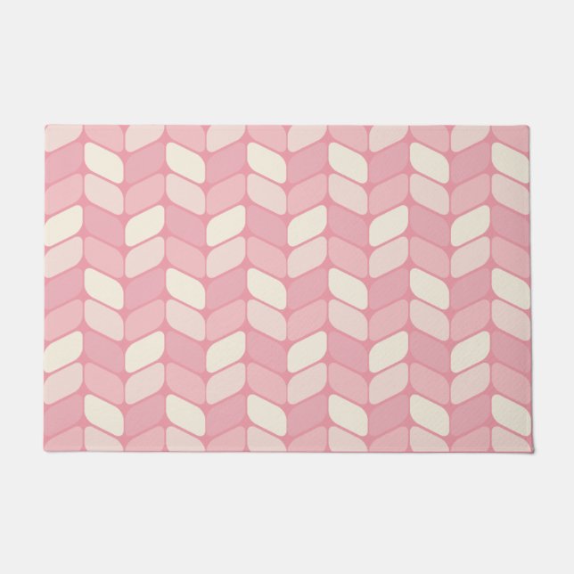 Felpudo Vintage Diagonal Rectangles Pink Vanilla (Anverso)
