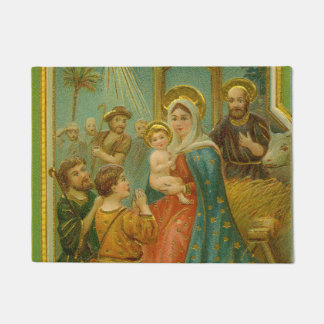 Felpudo Vintage Edwardian Era Nativity Christmas Card