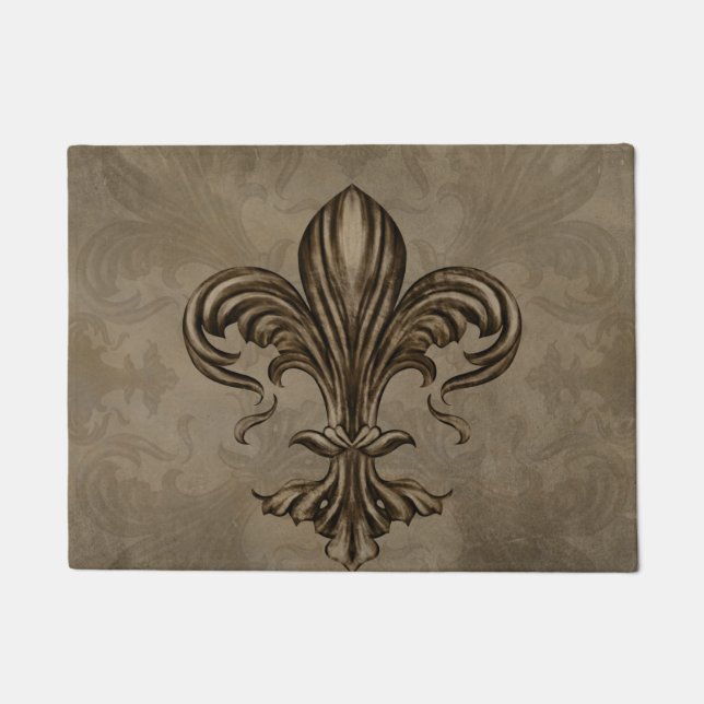 Felpudo Vintage Fleur-de-lis Sepia (Anverso)