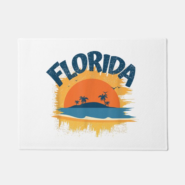 Felpudo Vintage Florida Retro Tee Design Sunshine (Anverso)