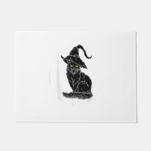 Felpudo Vintage Halloween Da miedo Gorra de bruja negra Mo