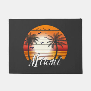 Felpudo Vintage Miami Florida Palm Trees Playa de Verano