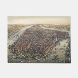 Felpudo Vintage New York City, Manhattan, Brooklyn Bridge