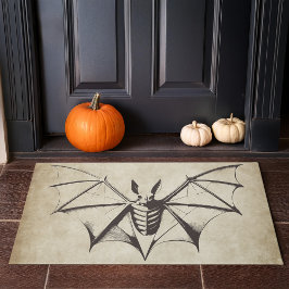 Felpudo Vintage Skeletal Bat Halloween