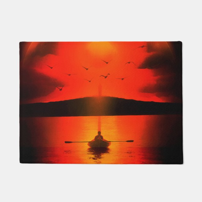 Felpudo Vintage Sunset Hope Faith Love Animation (Anverso)