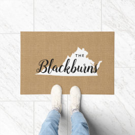 Felpudo Virginia Family Monogram State Doormat