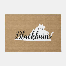 Felpudo Virginia Family Monogram State Doormat
