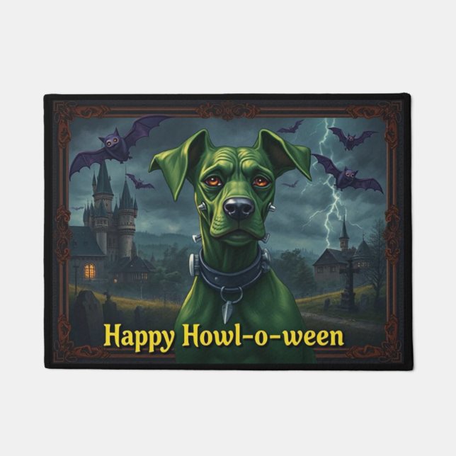 Felpudo Vizslastein Feliz  Día de Brujas (Anverso)