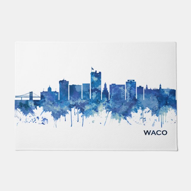 Felpudo Waco Texas Skyline Blue (Anverso)