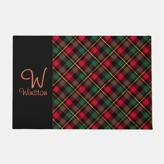 Felpudo Wallace Red Plaid Doormat (Anverso)