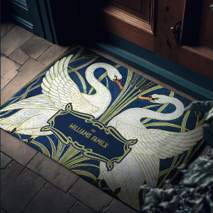 Felpudo Walter Crane Dos Cisnes Decoración Art Nouveau Vin