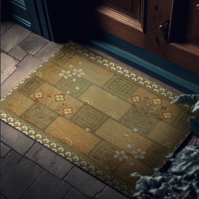 Felpudo Warm Green Tiling Walter Crane Designs (Subido por el creador)
