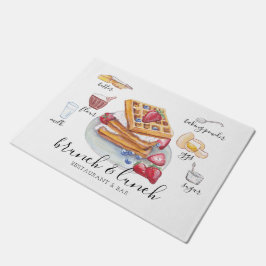 Felpudo Watercolor Receta Waffle restaurante Business