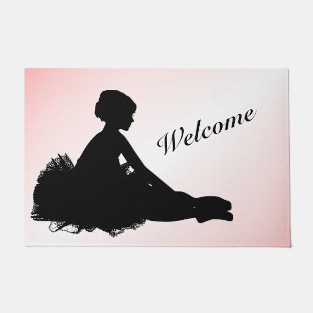 Felpudo Weary Ballerina Personalizada con Nombre Rosa (Anverso)