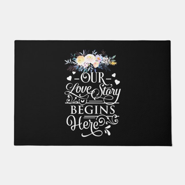 Felpudo Wedding Gifts | Our Love Story Begins Here (Anverso)