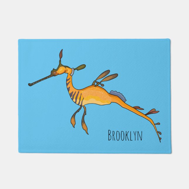 Felpudo Weedy seadragon cartoon illustration  (Anverso)