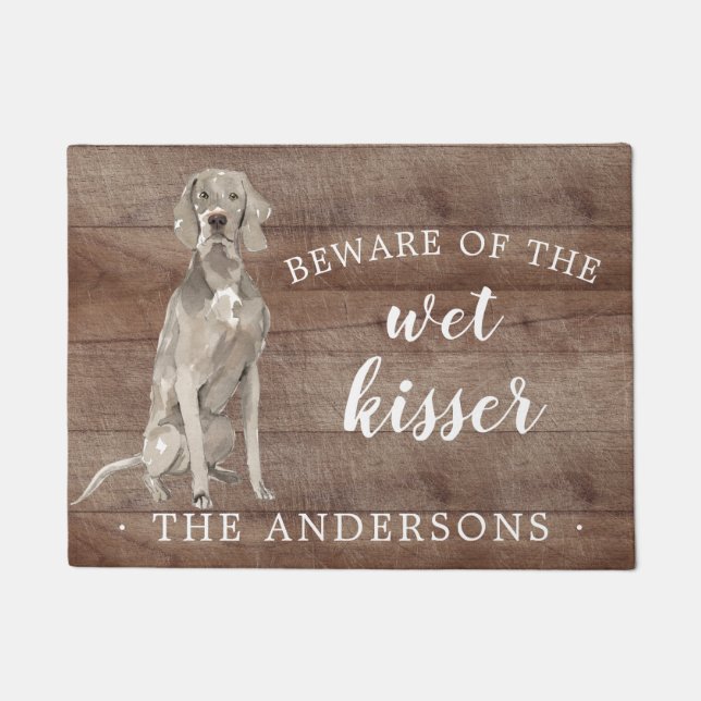 Felpudo Weimaraner Dog Personalizado Door Mat (Anverso)
