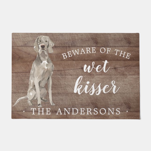 Felpudo Weimaraner Dog Personalizado Door Mat (Anverso)
