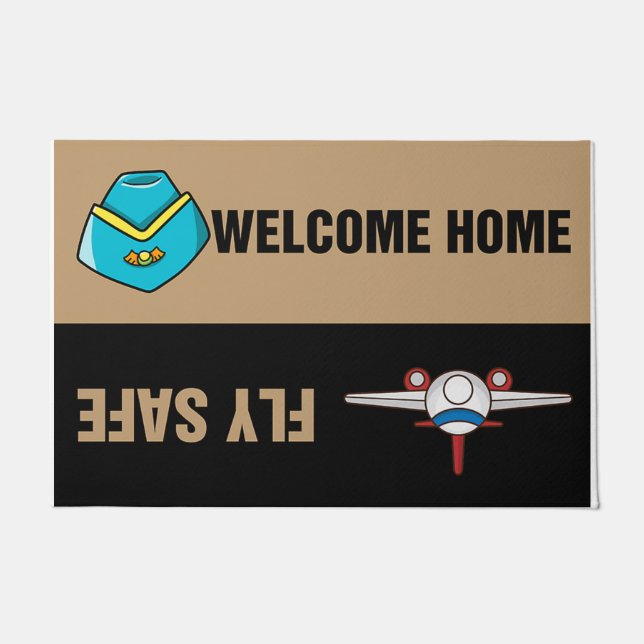 Felpudo Welcome Home Fly Safe Doormat (Anverso)