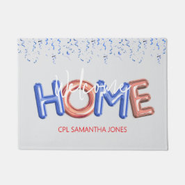 Felpudo Welcome Home Patriotic Military Hero Party