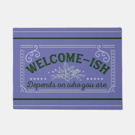 Felpudo welcome-ish sarcastic Purple & Green door mat rug