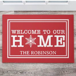 Felpudo Welcome to Our Christmas Home