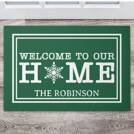 Felpudo Welcome to Our Christmas Home