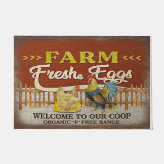 Felpudo welcome To Our Coop Mat, Retro Farm 