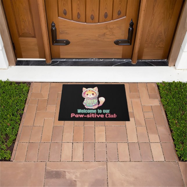 Felpudo Welcome to our Paw‑sitive Club - cute cat lover (Exterior)