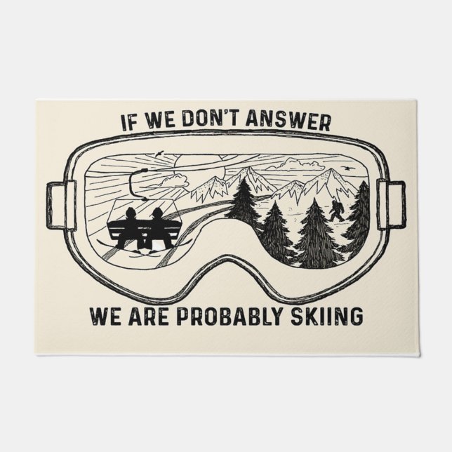 Felpudo We're Probably Skiing Mat, Skiing  (Anverso)