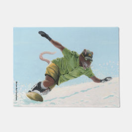 Felpudo Wererat Snowboarder Fantasy Art Door Mat