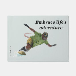 Felpudo Wererat Snowboarder Sport Fantasy Art Doormat