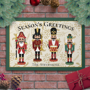 Felpudo Whimsical Nutcracker Green y Beige