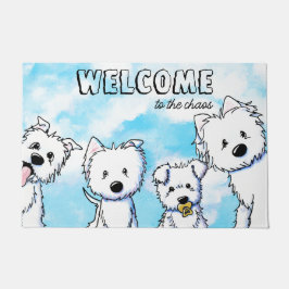 Felpudo Whimsical Westie Family