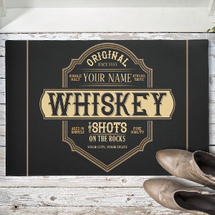 Felpudo Whiskey personalizado en la barra de etiquetas del