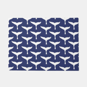 Felpudo White Whale Tail Sea Animal Blue Ocean Marine