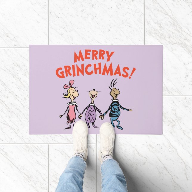 Felpudo Whos Holding Hands Merry Grinchmas (Interior)